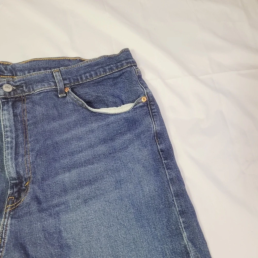 Levi's Men's 505 Regular Fit Jeans 40x32 Blue Straight Leg Denim D72